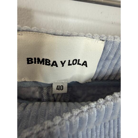 Bimba y Lola Corduroy Cropped Straight Leg Pant Lavender Sz L - Picture 5 of 11